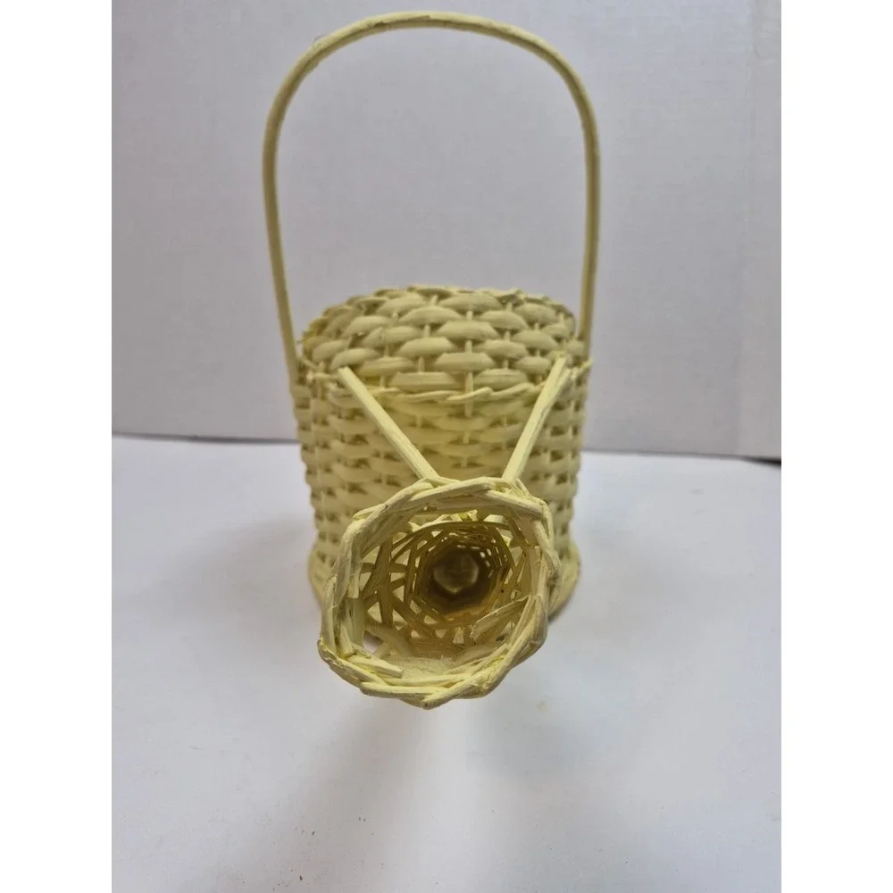 UNIQUE‎ WICKER COFFEE TEA CUP AND SAUCER PLANTER CENTERPIECE BASKET